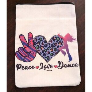 Med Canvas Tote Bag "Peace Love Dance"